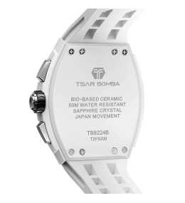 Montre Homme Tsar Bomba Elemental. Quartz, Biocéramique et Silicone Blanc TB8224B01
