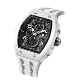 Montre Homme Tsar Bomba Elemental. Quartz, Biocéramique et Silicone Blanc TB8224B01