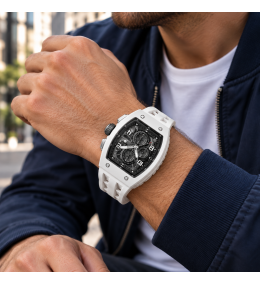 Montre Homme Tsar Bomba Elemental. Quartz, Biocéramique et Silicone Blanc TB8224B01