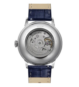 Montre Homme Orient Bambino 40,5 mm — Automatique Acier et Cuir Bleu RA-AC0030L30B
