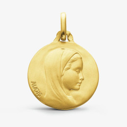 Médaille Vierge de profil or jaune 375/1000 Augis, forme ronde 16 mm J11523X000