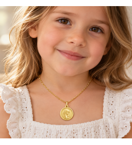 Médaille Vierge Priante Augis. Or Jaune 9K J5106X0000