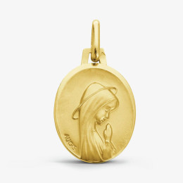 Médaille Vierge priante or jaune 375/1000 Augis, forme ovale 13 X 16 mm J5109X0000