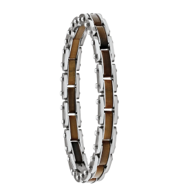 Bracelet Jourdan Bijoux Lyre en Acier et oeil de tigre JH100038B