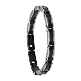Bracelet Homme Jourdan bijou, SALTO, acier et acier PVD noir JH350002B