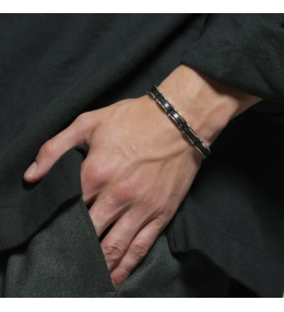 Bracelet Homme Jourdan Bijoux Salto. Acier & Acier PVD Noir JH350002B