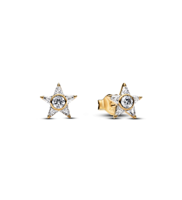 Boucles d'oreilles Pandora étoiles scintillantes en métal doré or jaune 585/1000 265089C01