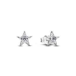 Boucles d'oreilles créoles Pandora étoiles scintillantes en argent 925/1000 295089C01