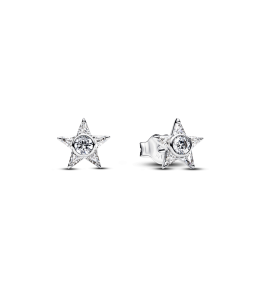Boucles d'oreilles créoles Pandora étoiles scintillantes en argent 925/1000 295089C01