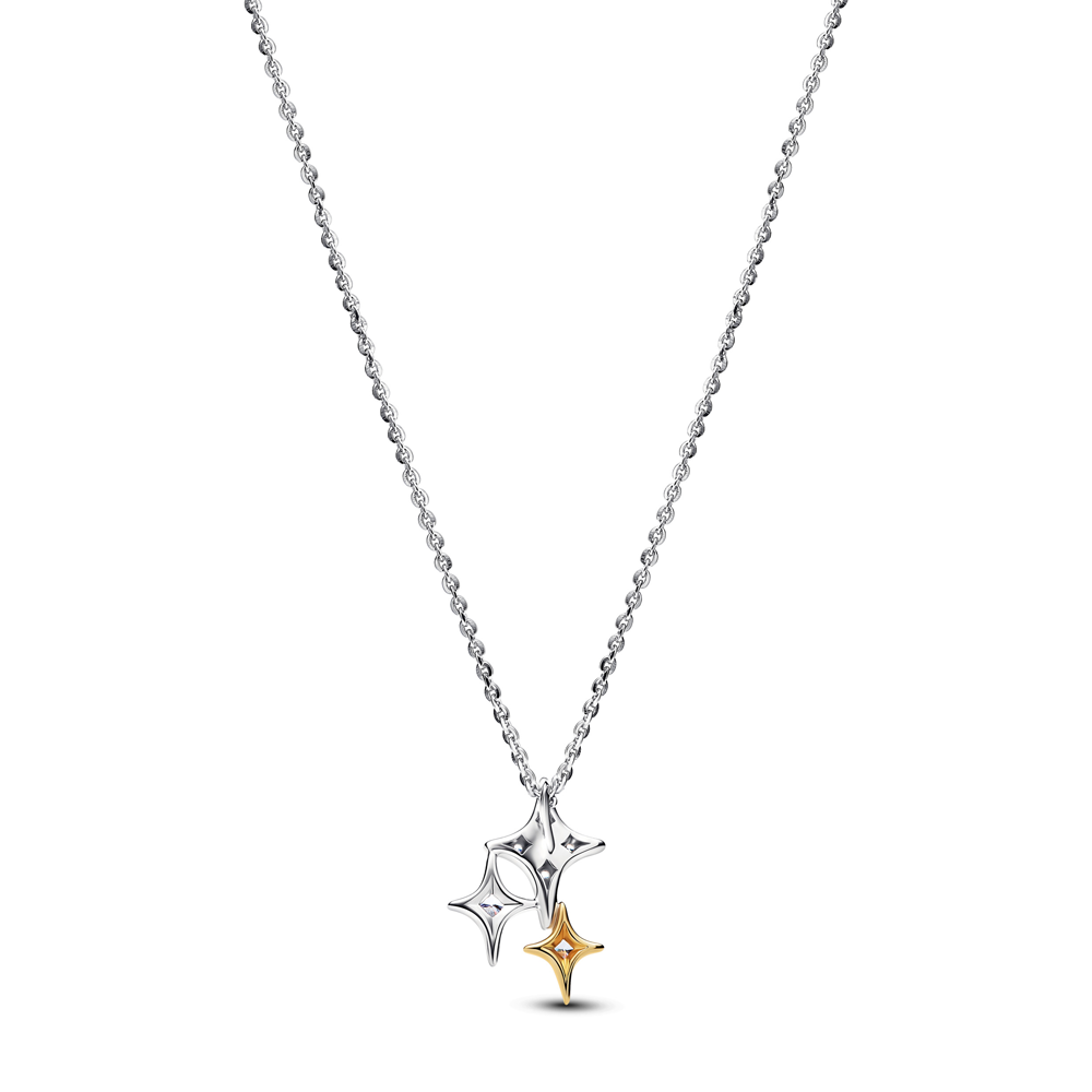 Collier Pandora signature trio d'étoiles en argent 925/1000 métal doré or jaune 585/1000 365051C01-50