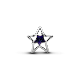 Charm Pandora étoile ajourée en métal plaqué platine 735034C01