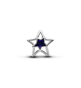 Charm Pandora étoile ajourée en métal plaqué platine 735034C01