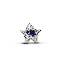 Charm Pandora Étoile Ajourée Nuit Étoilée. Plaqué Platine 735034C01