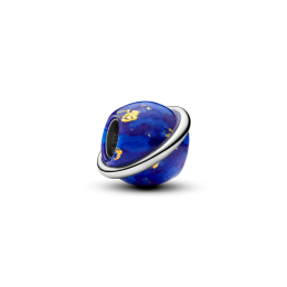 Charm Pandora planète bleue céleste en métal plaqué platine 735038C01