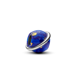 Charm Pandora planète bleue céleste en métal plaqué platine 735038C01