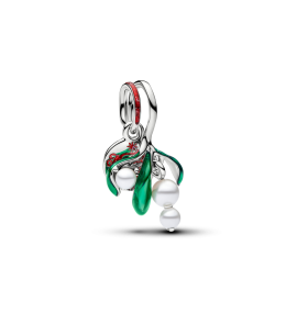Charm pendentif Pandora gui de Noël en métal plaqué platine 735066C01