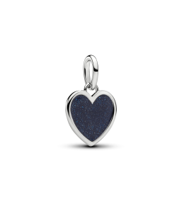 Charm pendentif Pandora coeur bleu en métal plaqué platine 735088C01