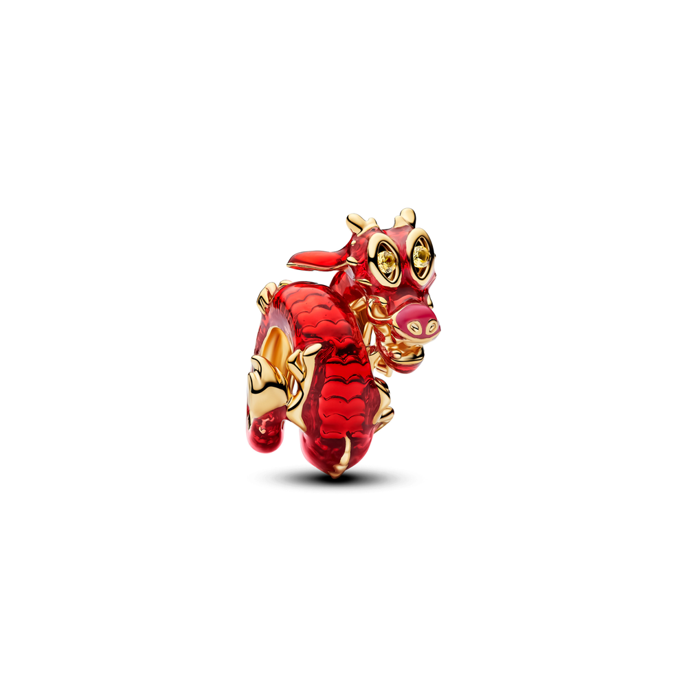 Charm Pandora Disney Mula Mushu en métal doré or jaune 585/1000 764949C01