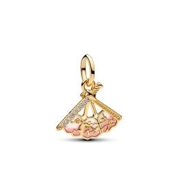 Charm pendentif Pandora Disney éventail de Mulan en métal doré or jaune 585/1000 764954C01
