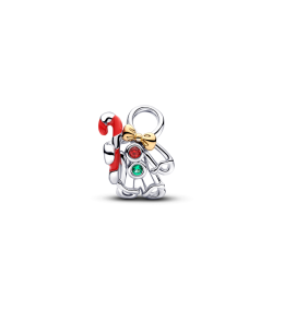 Charm Pandora bonhomme de pain d'épices ajouré en argent 925/1000 et métal doré or jaune 585/1000 764975C01
