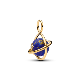 Charm pendentif Pandora planète bleue céleste rotative en métal doré or jaune 585/1000 765032C01