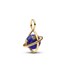 Charm pendentif Pandora planète bleue céleste rotative en métal doré or jaune 585/1000 765032C01