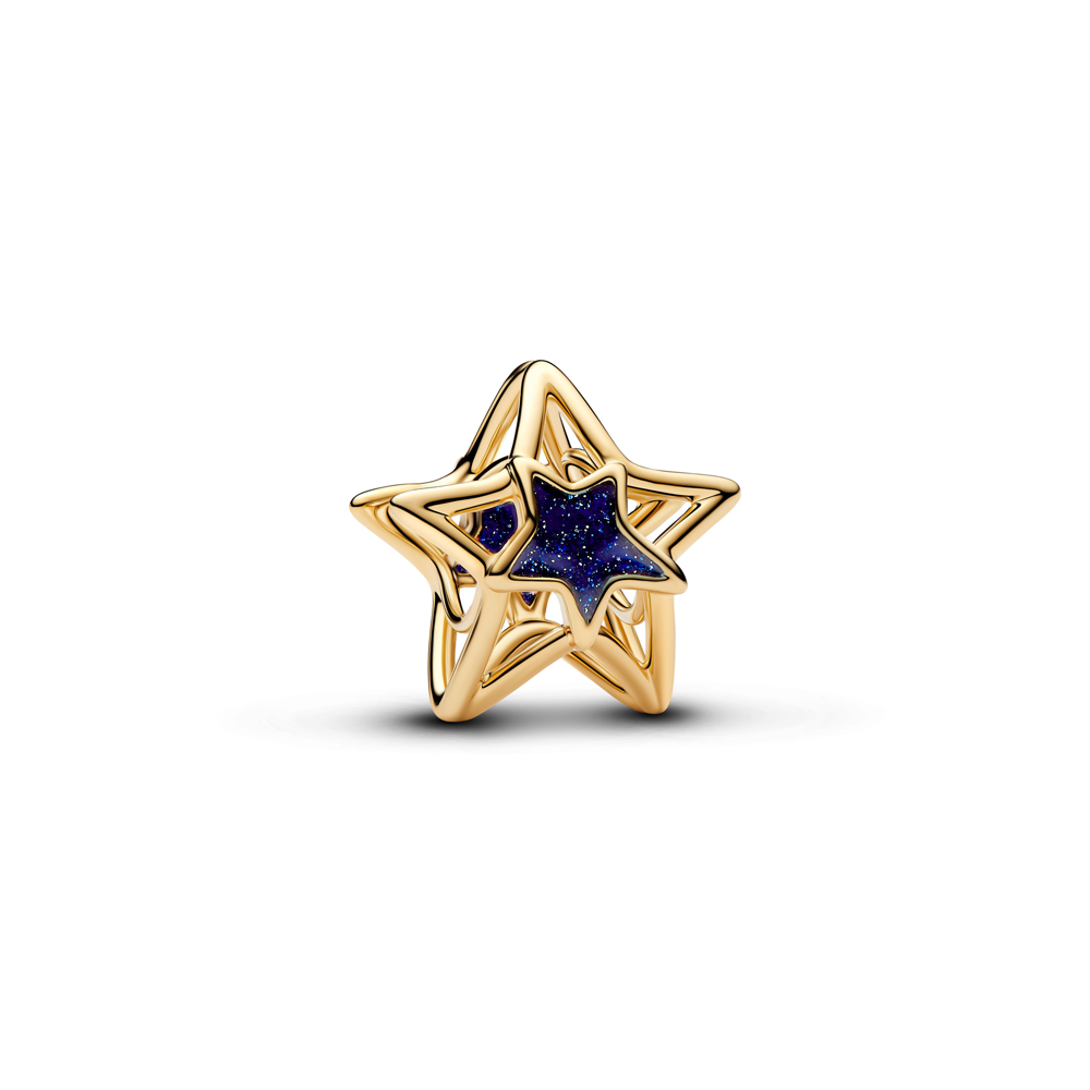 Charm Pandora étoile ajourée en métal doré or jaune 585/1000 765034C01