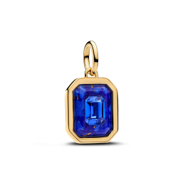 Charm pendentif Pandora héxagonal bleu céleste en métal doré or jaune 585/1000 765035C01