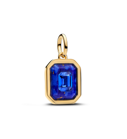 Charm pendentif Pandora héxagonal bleu céleste en métal doré or jaune 585/1000 765035C01