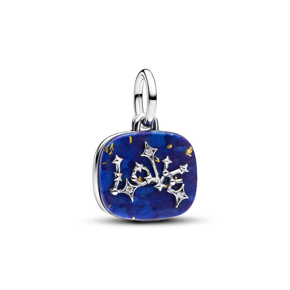 Charm pendentif Pandora double constellation Love bleu céleste en argent 925/1000 795039C01