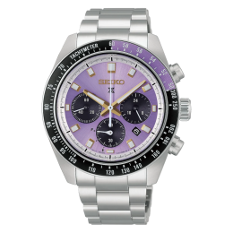 Montre homme Seiko Prospex série limitée à 8000 ex., Speedtimer, chronographe quartz solaire en acier, HBJ005P1