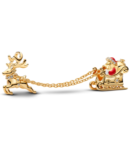 Charm Pandora double traineau du père Noël en métal doré or jaune 585/1000 765056C01