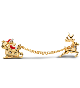 Charm Double Traîneau du Père Noël — Métal Doré Or Jaune 585/1000 765056C01