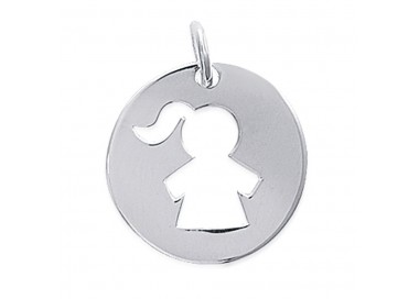 Pendentif argent 925/1000 fille by Stauffer