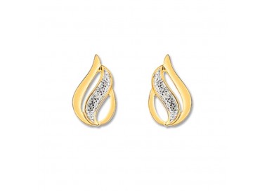 Boucles d'oreilles or bicolore 375/1000, diamants by Stauffer