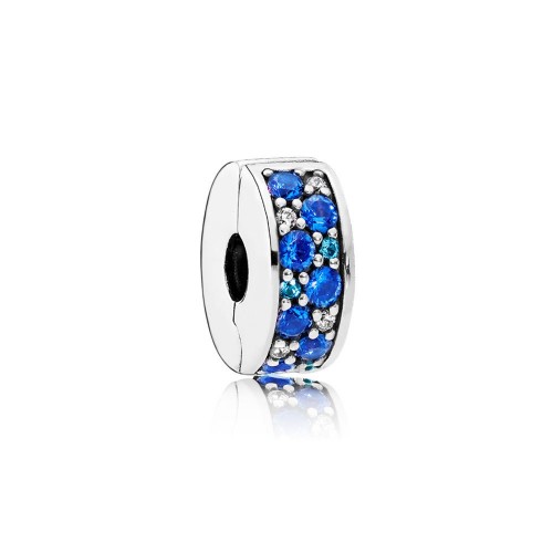 Clip Élégance Brillante Mosaïque Bleu Argent 925/1000 Pandora 791817NSBMX