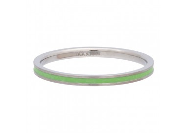 Bague IXXXI Line green 2 mm - Argent