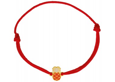 Bracelet cordon ananas or jaune 375/1000 et laque by Stauffer