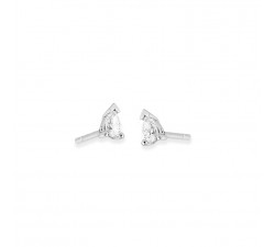 Boucles d'oreilles or gris 750/1000 et diamants poires 0,20 carat by Stauffer