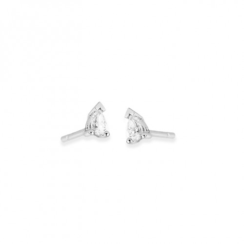 Boucles d'oreilles or gris 750/1000 et diamants poires 0,20 carat by Stauffer