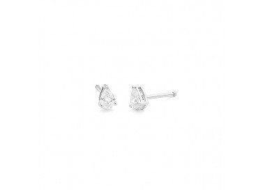 Boucles d'oreilles or gris 750/1000 et diamants poires 0,40 carat by Stauffer