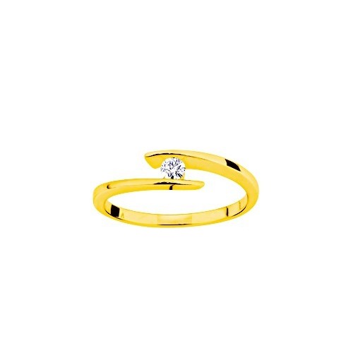 Bague or jaune 375/1000, diamant 0,08 carat by Stauffer