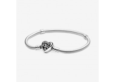 Bracelet Maille Serpent Fermoir Cœur Arbre de Vie Pandora Moments en argent 925/1000 Pandora - 598827C01