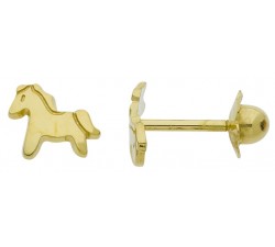 Boucles d'oreilles chevaux or jaune 375/1000 by Stauffer