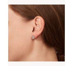 Boucles d'oreilles femme acier disque nacré Fossil JF02906791