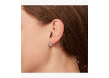 Boucles d'oreilles femme acier disque nacré Fossil JF02906791