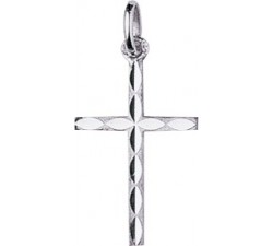 Pendentif croix or gris 750/1000 by Stauffer