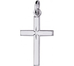 Pendentif croix or gris 750/1000 by Stauffer