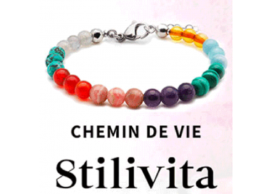 Stilivita bracelet chemin de vie bille Tourmaline rose - diamètre 6mm SI 019