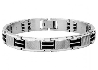Bracelet Acier/PU MAGNUM 10,5mm 22cm, Rochet B032780